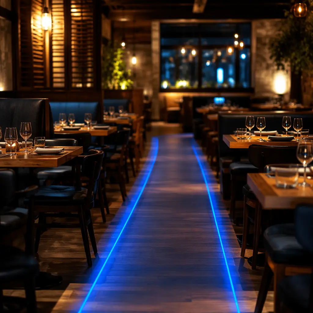 Automated delivery route between restaurant tables