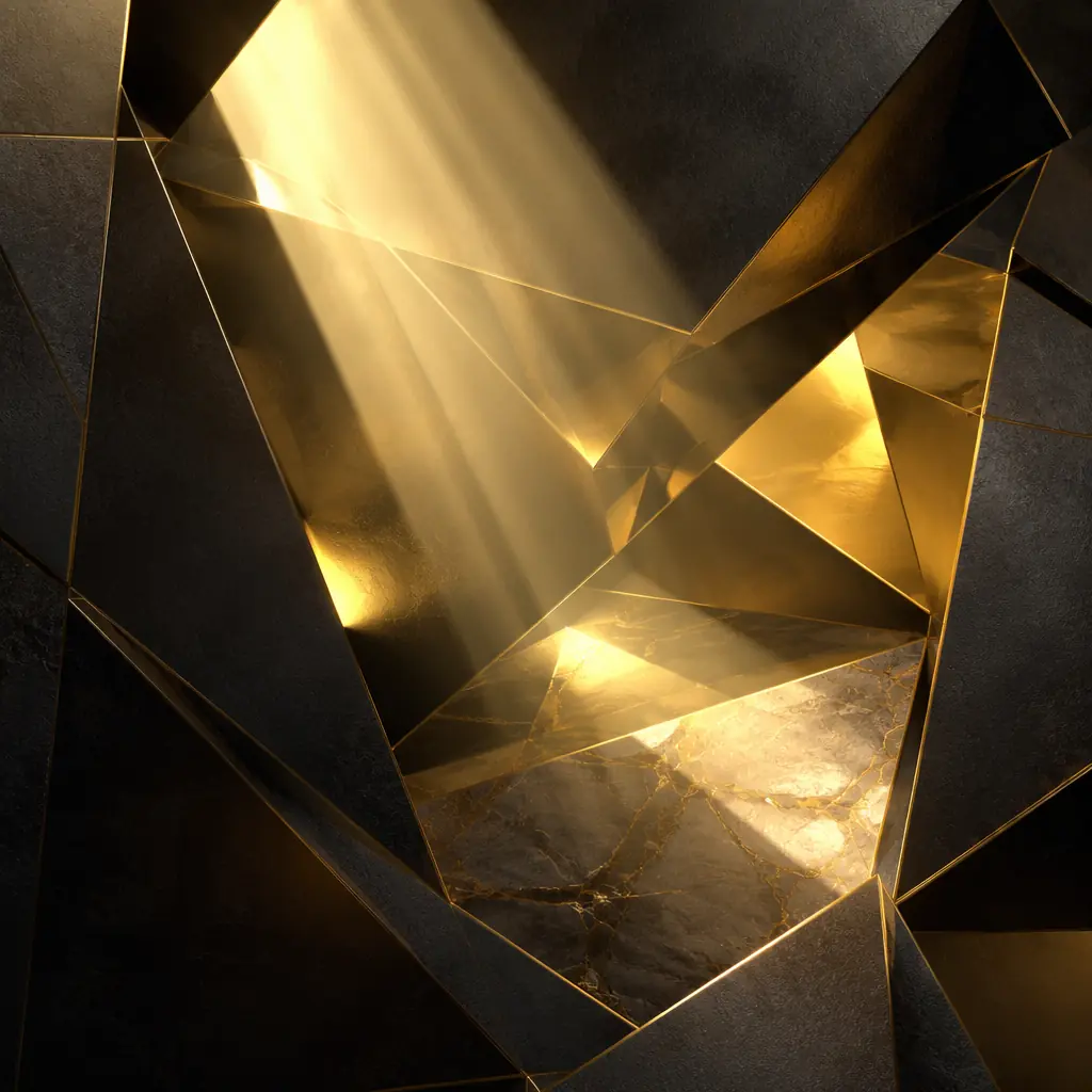 Abstract visualization of intersecting light pathways and geometric structures suggesting inventory flow and supply chain precision against a dark gradient with copper accent highlights