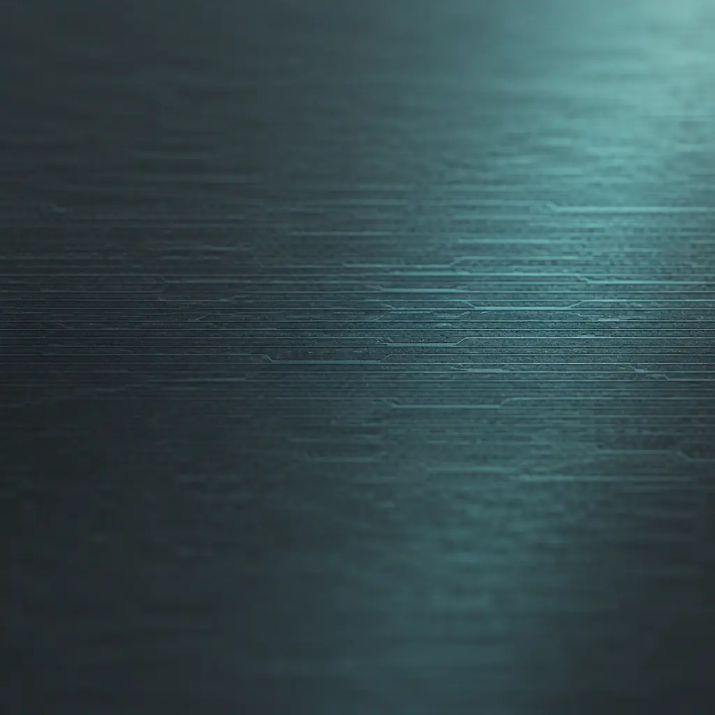 Abstract dark slate technical surface with fine horizontal line texture and a soft teal gradient